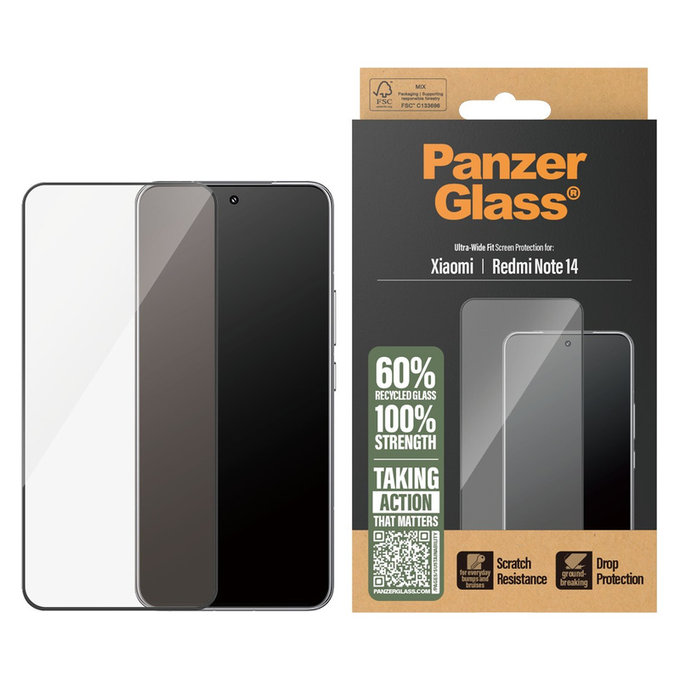Sticlă securizată UWF pentru Xiaomi Redmi Note 14, Negru, PanzerGlass