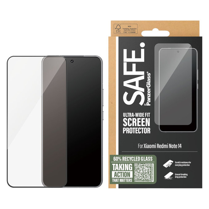 Sticlă securizată UWF pentru Xiaomi Redmi Note 14, Negru, SAFE by PanzerGlass