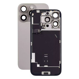 Apple iPhone 16 Pro - Sticlă pentru carcasa din spate + Sticlă cameră + Placă metalică + Magne?i MagSafe (Natural Titanium)