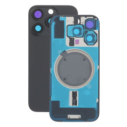Apple iPhone 16 Pro - Sticlă pentru carcasa din spate + Sticlă cameră + Placă metalică + Magne?i MagSafe (Black Titanium)
