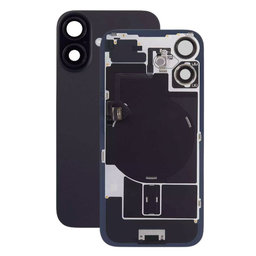 Apple iPhone 16 Plus - Sticlă pentru carcasa din spate + Sticlă cameră + Placă metalică + Magne?i MagSafe (Black)