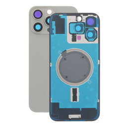 Apple iPhone 16 Pro Max - Sticlă pentru carcasa din spate + Sticlă cameră + Placă metalică + Magne?i MagSafe (Natural Titanium)