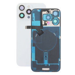 Apple iPhone 16 Pro Max - Sticlă pentru carcasa din spate + Sticlă cameră + Placă metalică + Magne?i MagSafe (White Titanium)