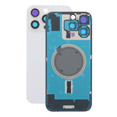 Apple iPhone 16 Pro Max - Sticlă pentru carcasa din spate + Sticlă cameră + Placă metalică + Magneți MagSafe (White Titanium)