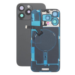 Apple iPhone 16 Pro Max - Sticlă pentru carcasa din spate + Sticlă cameră + Placă metalică + Magne?i MagSafe (Black Titanium)