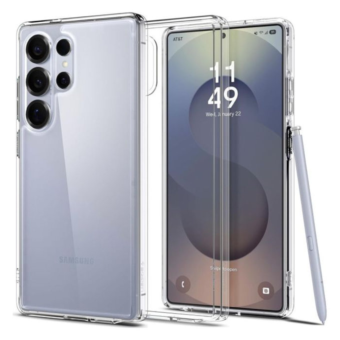 Spigen - Caz Ultra Hybrid pentru Samsung Galaxy S25 Ultra, Crystal Clear