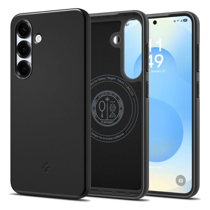Spigen - Caz Thin Fit cu MagSafe pentru Samsung Galaxy S25, negru
