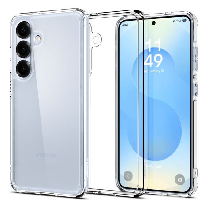 Spigen - Caz Ultra Hybrid pentru Samsung Galaxy S25, Crystal Clear