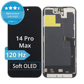 Ecran Soft OLED 120Hz pentru iPhone 14 Pro Max, Sticlă tactilă cu ramă, FixPremium