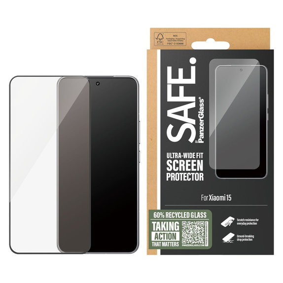 Sticlă securizată UWF pentru Xiaomi 15, Negru, SAFE by PanzerGlass