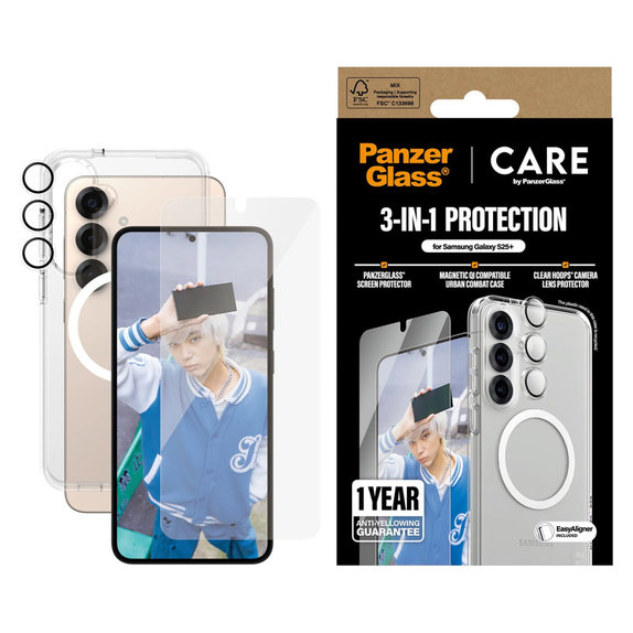 Bundle 3 în 1 pentru Samsung Galaxy S25+, PanzerGlass