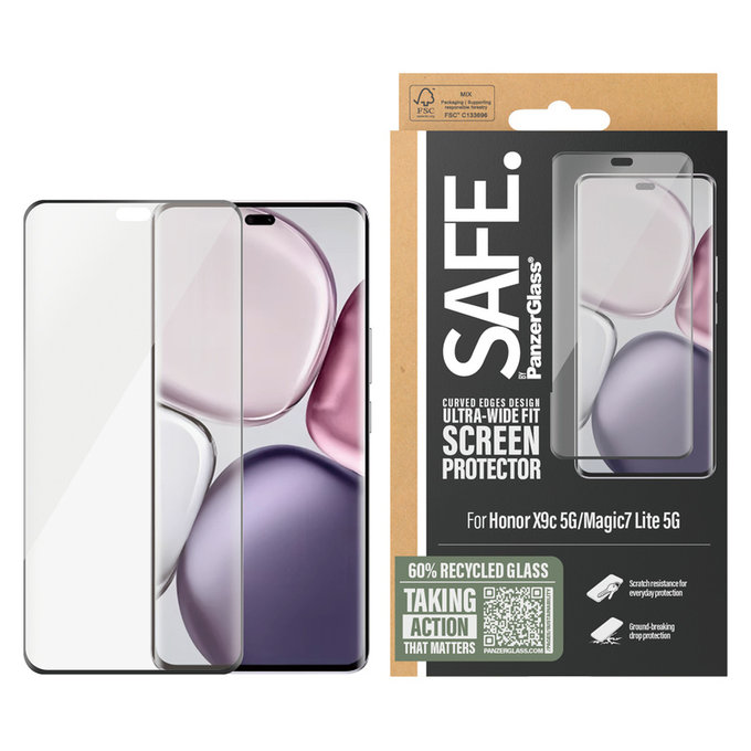Sticlă securizată UWF pentru Honor X9c 5G/Magic7 Lite 5G, Negru, SAFE by PanzerGlass