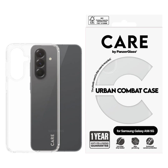 Caz Urban Combat pentru Samsung Galaxy A56 5G, Transparent, PanzerGlass