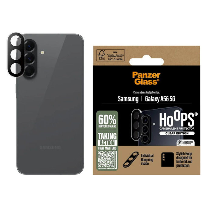 Protecție lentile cameră Hoops pentru Samsung A56 5G, Transparent, PanzerGlass