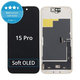 Ecran Soft OLED pentru iPhone 15 Pro - Sticlă Tactilă + Ramă, DIAGNOSTIC