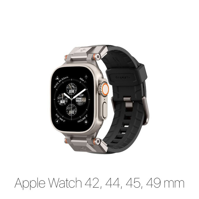 Spigen - Curea Durapro Armor PU pentru Apple Watch (42, 44, 45, 49mm), negru