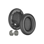 Perne de schimb pentru Sony WH-1000XM4, Spumă cu memorie + piele PU, Negru, 1 pereche