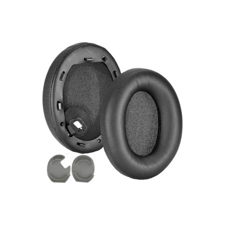 Perne de schimb pentru pentru Sony WH-1000XM4, Spumă cu memorie + piele PU, Negru, 1 pereche