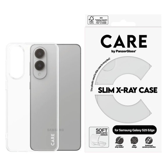 Caz X-Ray pentru Samsung Galaxy S25 Edge, Transparent, PanzerGlass