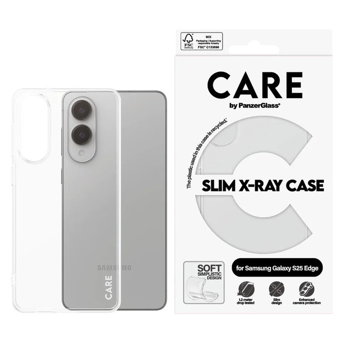 Caz X-Ray pentru Samsung Galaxy S25 Edge, Transparent, PanzerGlass