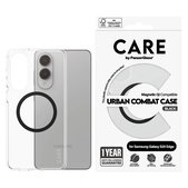 Caz Urban Combat cu QI negru pentru Samsung Galaxy S25 Edge, Transparent, PanzerGlass
