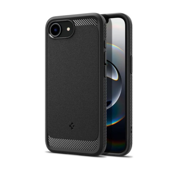 Spigen - Carcasă Rugged Armor cu MagSafe pentru iPhone 16e, Matte Black