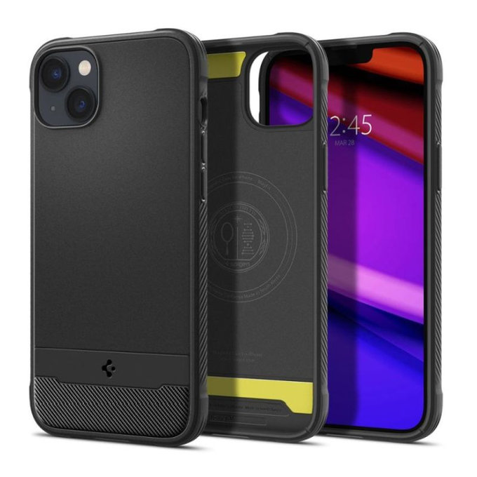 Spigen - Carcasă Rugged Armor cu MagSafe pentru iPhone 14, Matte Black