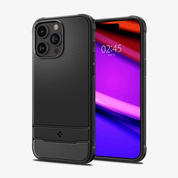 Spigen - Carcasă Rugged Armor cu MagSafe pentru iPhone 15 Pro, Matte Black