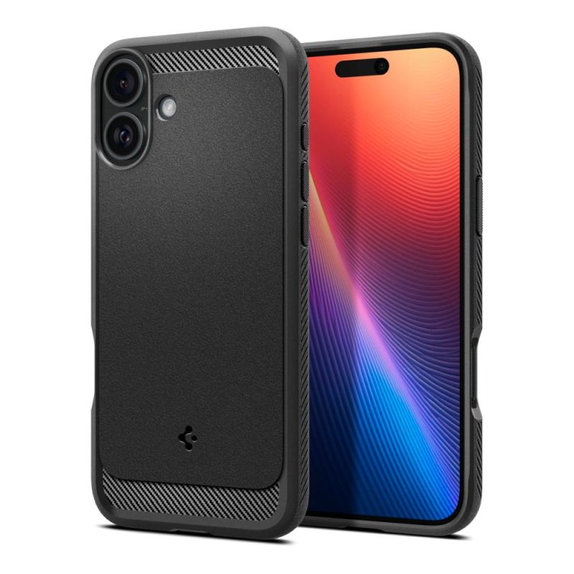 Spigen - Carcasă Rugged Armor cu MagSafe pentru iPhone 16, Matte Black