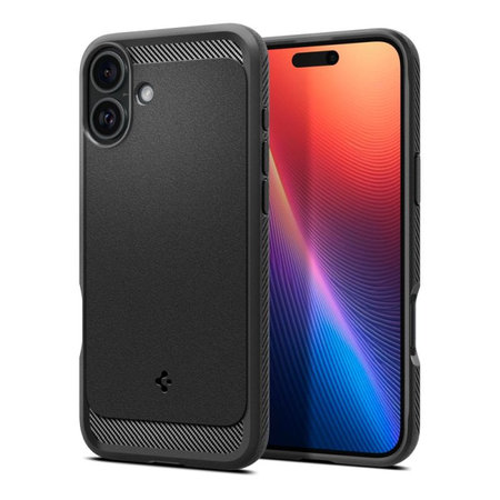 Spigen - Carcasă Rugged Armor cu MagSafe pentru iPhone 16, Matte Black