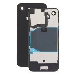 Apple iPhone 16e - Sticlă pentru carcasa din spate + Sticlă cameră + Placă metalică (Black)