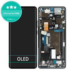 Motorola Edge 50 Ultra - Ecran LCD + Sticlă Tactilă + Ramă (Forest Grey) OLED