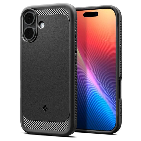 Spigen - Rugged Armor husă MagSafe pentru iPhone 17, Matte Black