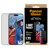 Sticlă securizată UWF 2-Way Privacy cu aplicator pentru iPhone Air, Negru, PanzerGlass