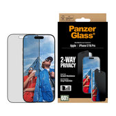 Sticlă securizată UWF 2-Way Privacy cu Fastfit pentru iPhone 17/16 Pro, Negru, PanzerGlass