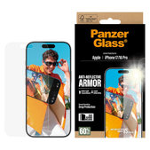 Sticlă securizată Anti-Reflective cu aplicator pentru iPhone 17/16 Pro, Negru, PanzerGlass