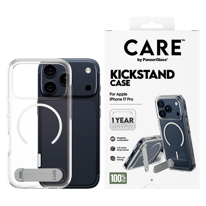 Caz Kickstand pentru iPhone 17 Pro, Transparent, PanzerGlass
