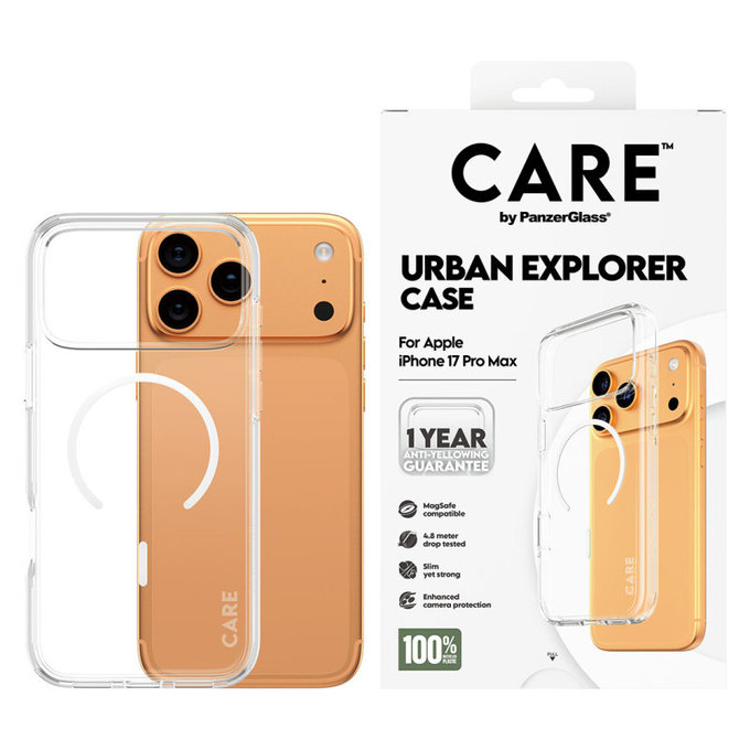 Caz Urban Explorer cu MagSafe pentru iPhone 17 Pro Max, alb, PanzerGlass