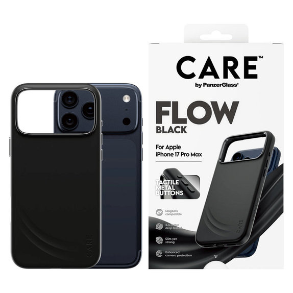 Caz FLOW cu MagSafe pentru iPhone 17 Pro Max, negru, PanzerGlass