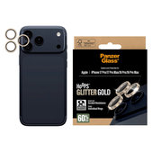 Protecție lentile cameră Hoops pentru iPhone 17 Pro Max/17 Pro/16 Pro Max/16 Pro, Glitter Gold, PanzerGlass