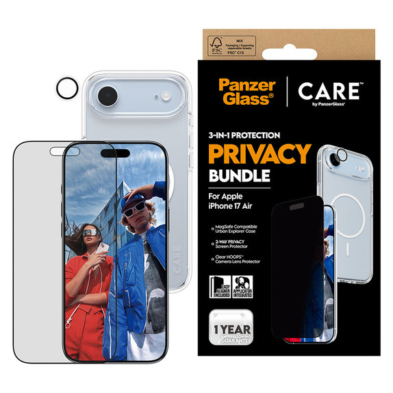 Bundle 3 în 1 Privacy pentru iPhone Air, PanzerGlass