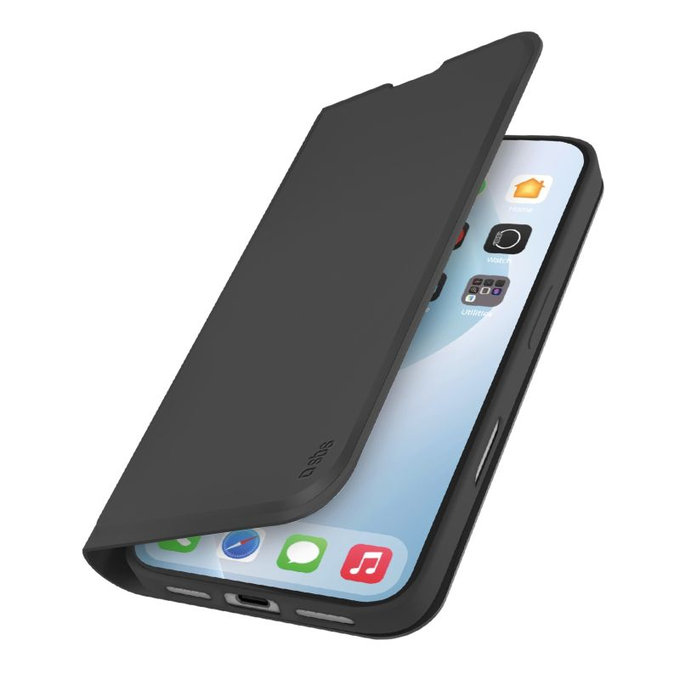 SBS - Husă Book Wallet Smooth pentru iPhone 17 Air, negru
