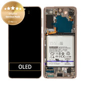 Samsung Galaxy S21 G991B - Ecran LCD + Sticlă Tactilă + Ramă + Baterie (Violet) - GH82-27254B Genuine Service Pack