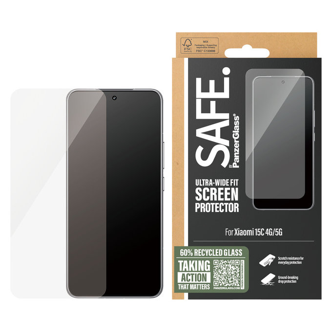 Sticlă securizată UWF pentru Xiaomi 15C 5G, Negru, SAFE by PanzerGlass