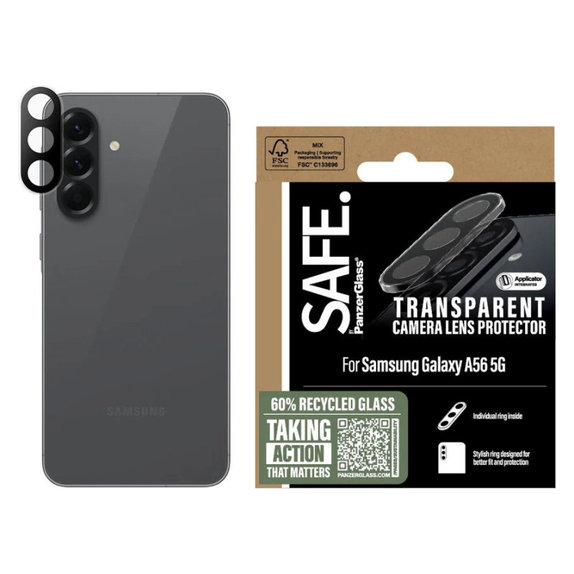 Protecție lentile cameră pentru Samsung A56 5G, Transparent, SAFE