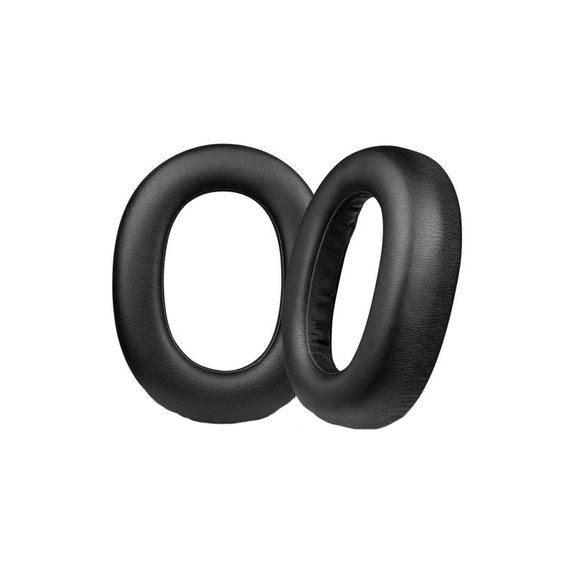Perne de schimb pentru Jabra Elite 85H, Spumă cu memorie + piele PU, Negru, 1 pereche
