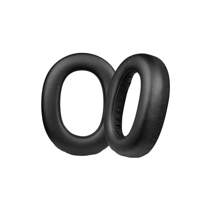 Perne de schimb pentru Jabra Elite 85H, Spumă cu memorie + piele PU, Negru, 1 pereche