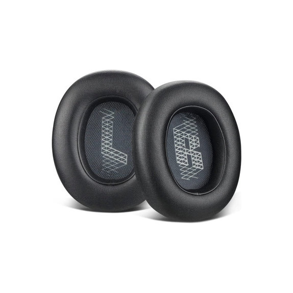 Perne de schimb pentru JBL Live 650BTNC, E65, Spumă cu memorie + piele PU, Negru, 1 pereche