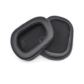 Perne de schimb pentru Logitech G633 Artemis, G933 Artemis, Spumă cu memorie + piele PU, Negru, 1 pereche