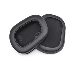 Perne de schimb pentru Logitech G633 Artemis, G933 Artemis, Spumă cu memorie + piele PU, Negru, 1 pereche